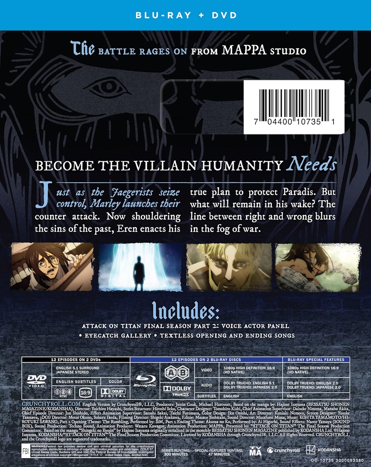 Attack on Titan: Final Season - Part 2 - Blu - ray + DVD - Judgement Productions